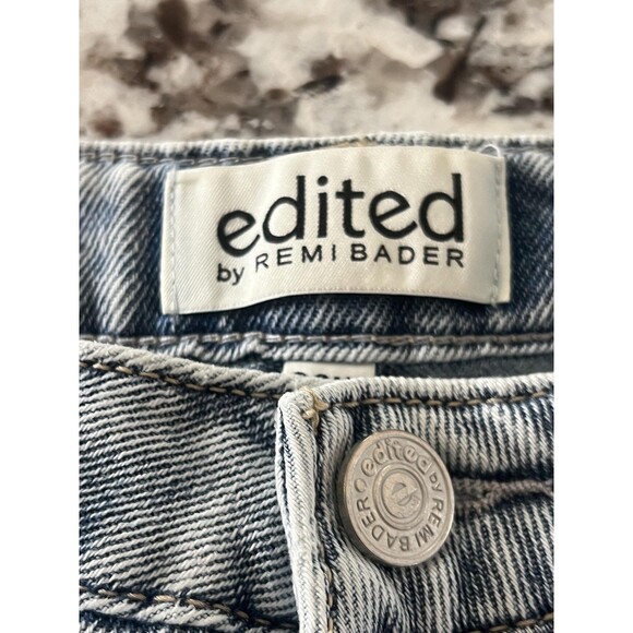 Edited by Remi Bader Jeans Womens 28W Light Wash Wide Leg Crop Raw Hem ERW1008C - Picture 7 of 11